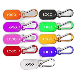 Aluminum Metallic Key Holder & Dog Tag w/Carabiner