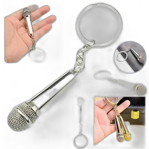 Metal Microphone Keychain