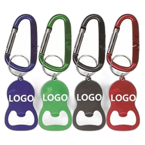 Round Shape Plain Bottle Opener with Key Ring & Carabiner