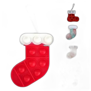 Christmas Sock Bubble Push Pop Keychain