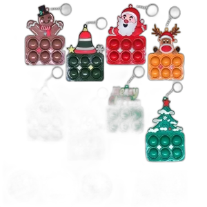 Christmas Ornament Push Bubble Pop Toy Keychain
