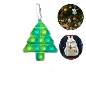 Christmas Tree Bubble Push Pop Keychain