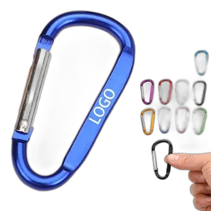3" Aluminum Flat Type Carabiner Keychain D Shape Buckle