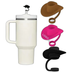 Cowboy Hat-Shaped Silicone Straw Caps
