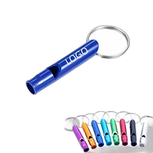 Aluminum Emergency Whistle with Keychain Ring