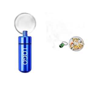 Aluminum Keychain Pill Box with Storage