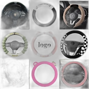 Soft Faux Wool Winter Car Stretch-On Steering Wheel Cover