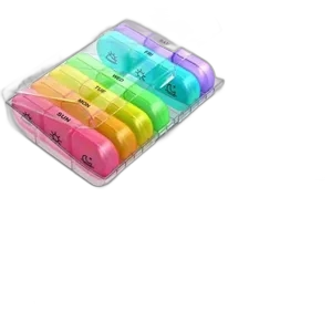 Mini portable light-proof plastic pill storage box seven-day