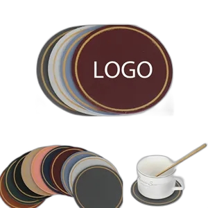 Round Leather Insulated Drinking Coasters