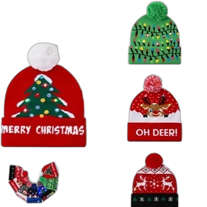 LED Christmas Glowing Decoration Knitted Hat