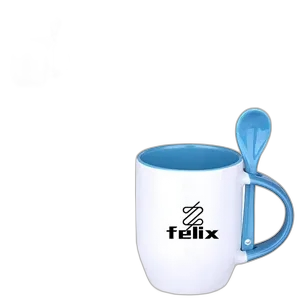 Colorful ceramic Mugs with spoon