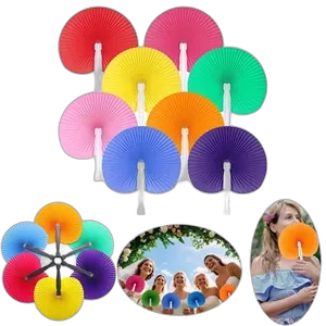 Plastic Colorful Folding Hand Fan