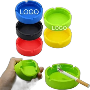 Silicone Anti-drop And Heat-resistant Round Ashtray