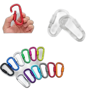 D-Shape  Carabiner Keychain With Screw Lock