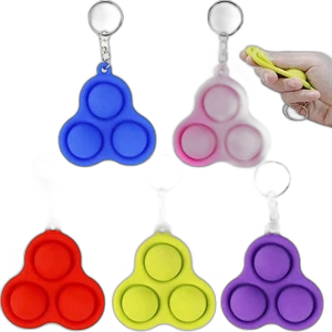 Silicone Push Pop Bubble Toy Key Chain