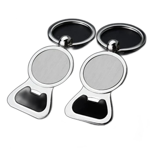 Round Metal Bottle Opener Keyring