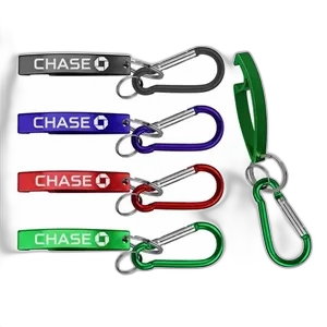 Bottle Opener w/ Split Key Ring  & Carabiner