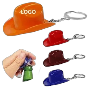 Plastic Cowboy Hat Bottle Opener Keychain