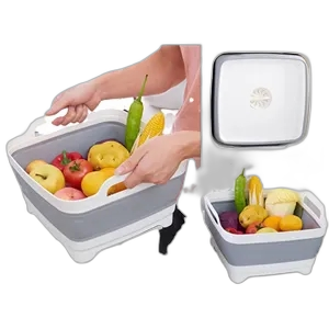 Collapsible Dish Basin with Drain Plug