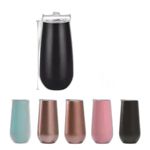 Stemless Double Insulated Champagne Flute Wine Tumbler