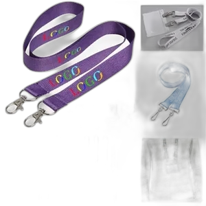 3/4" Custom Open Ended Polyester Lanyard w/ Badge Holder