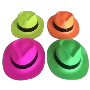 Neon Plastic Fedora Hat